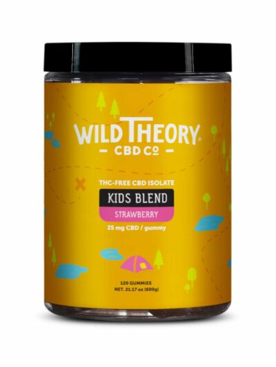 Wild Theory CBD Co. 25mg CBD Gummies for Kids - Strawberry - 120 Gummies
